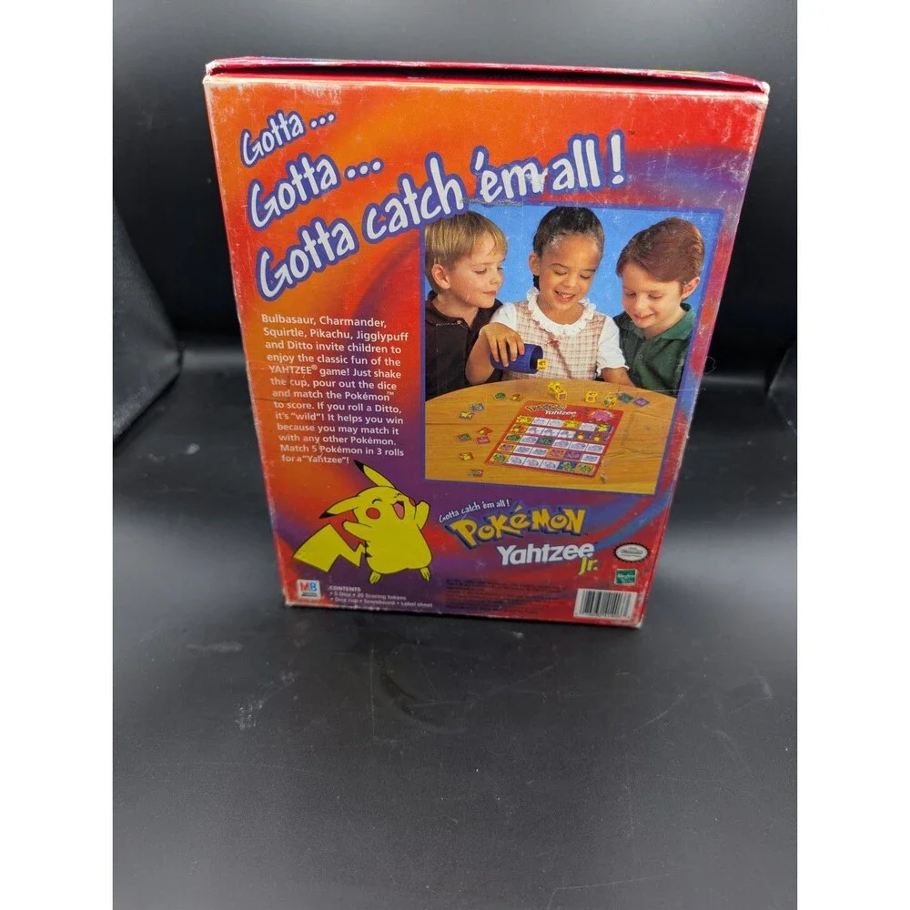 Pokemon Yahtzee Jr 1999 Milton Bradley Vintage Board Game Missing 1 Die